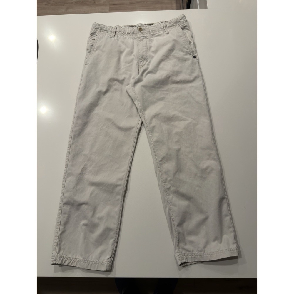Timberland Pants Gray 58GR126 Mens 34W Straight Leg Cotton Canvas Khakis